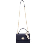 Borsa a Tracolla in 100% Pu Vegan Leather Blu Scuro