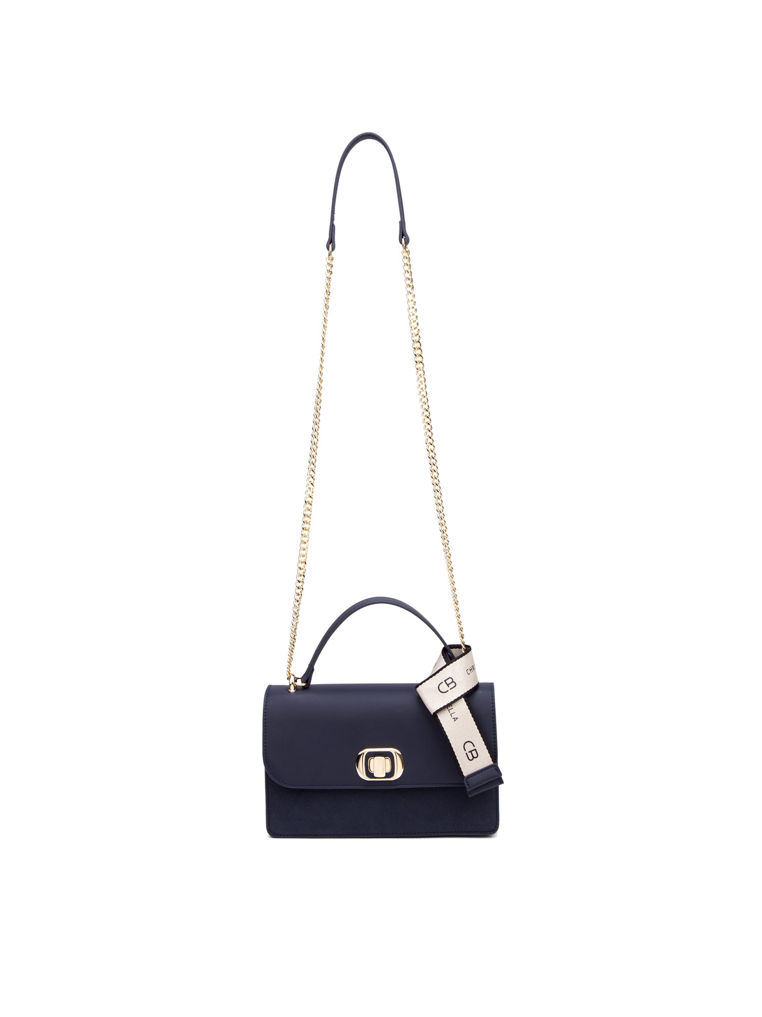 Borsa a Tracolla in 100% Pu Vegan Leather Blu Scuro