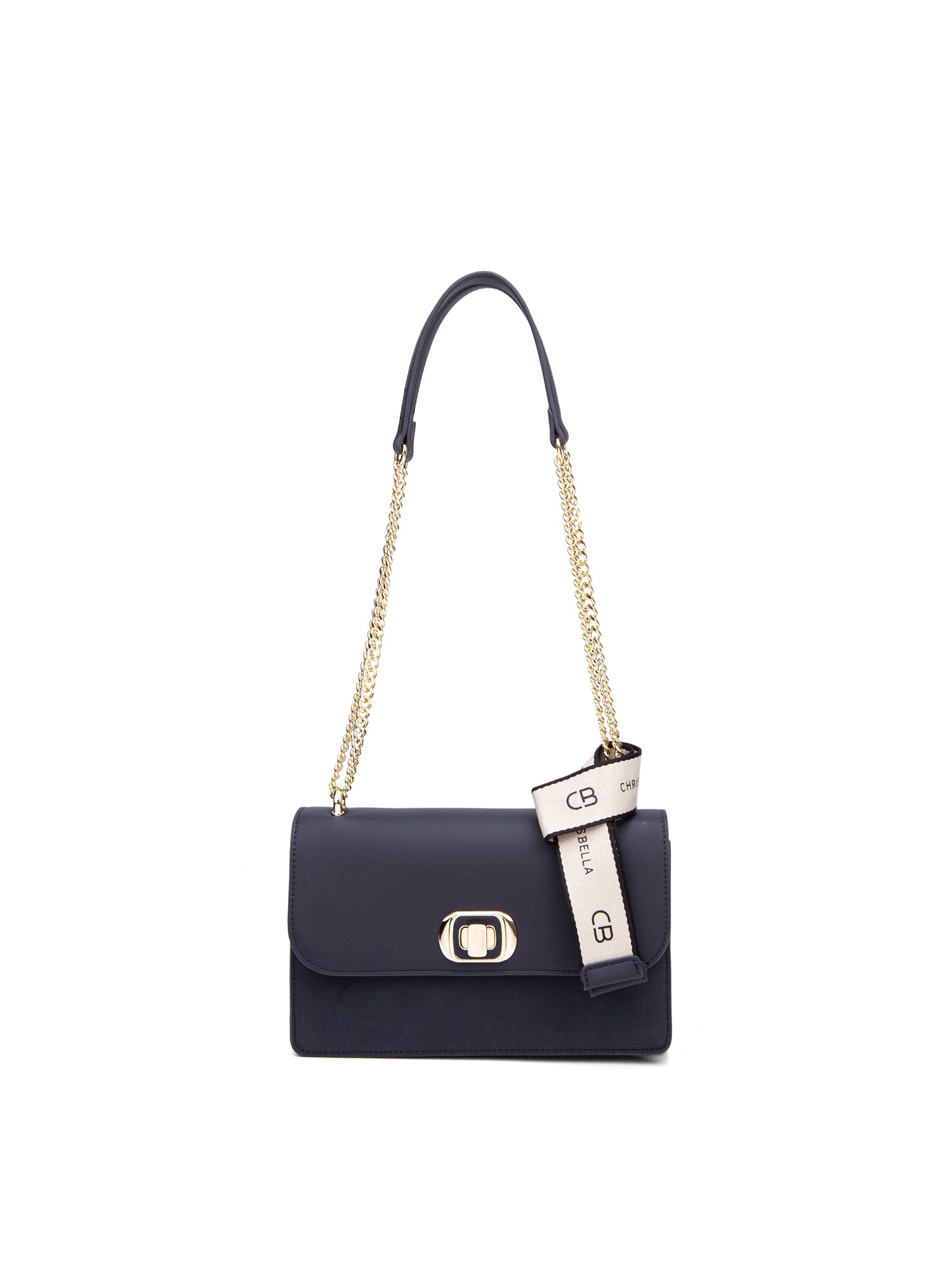 Borsa a Tracolla in 100% Pu Vegan Leather Blu Scuro