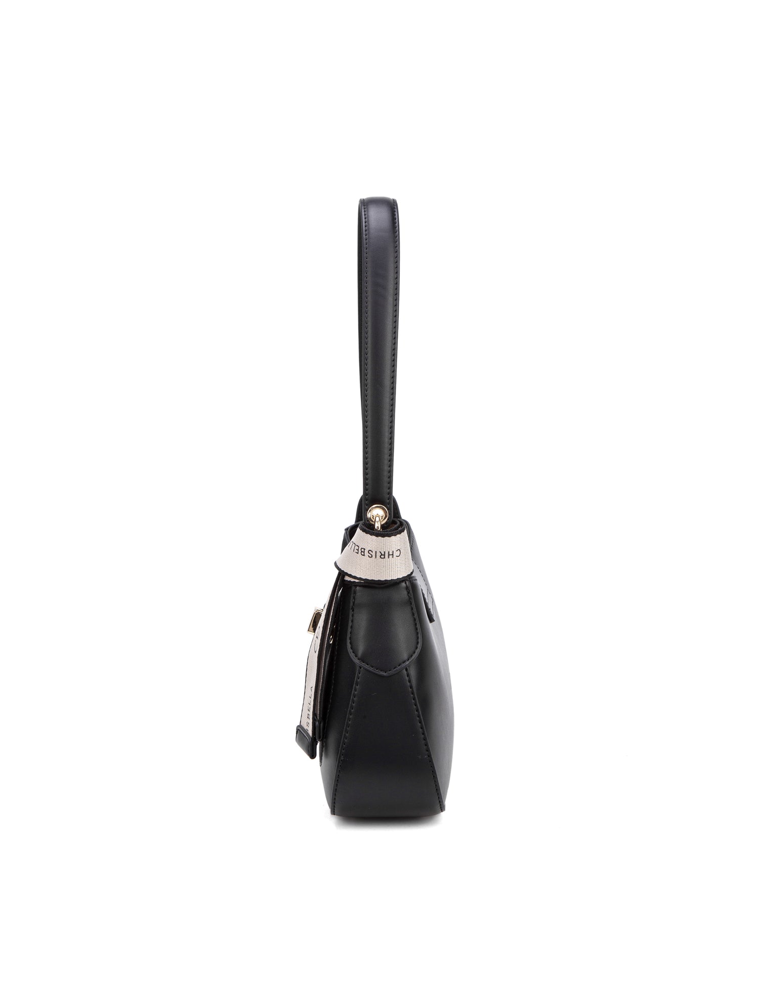 Borsa a Spalla in 100% Pu Vegan Leather Nero