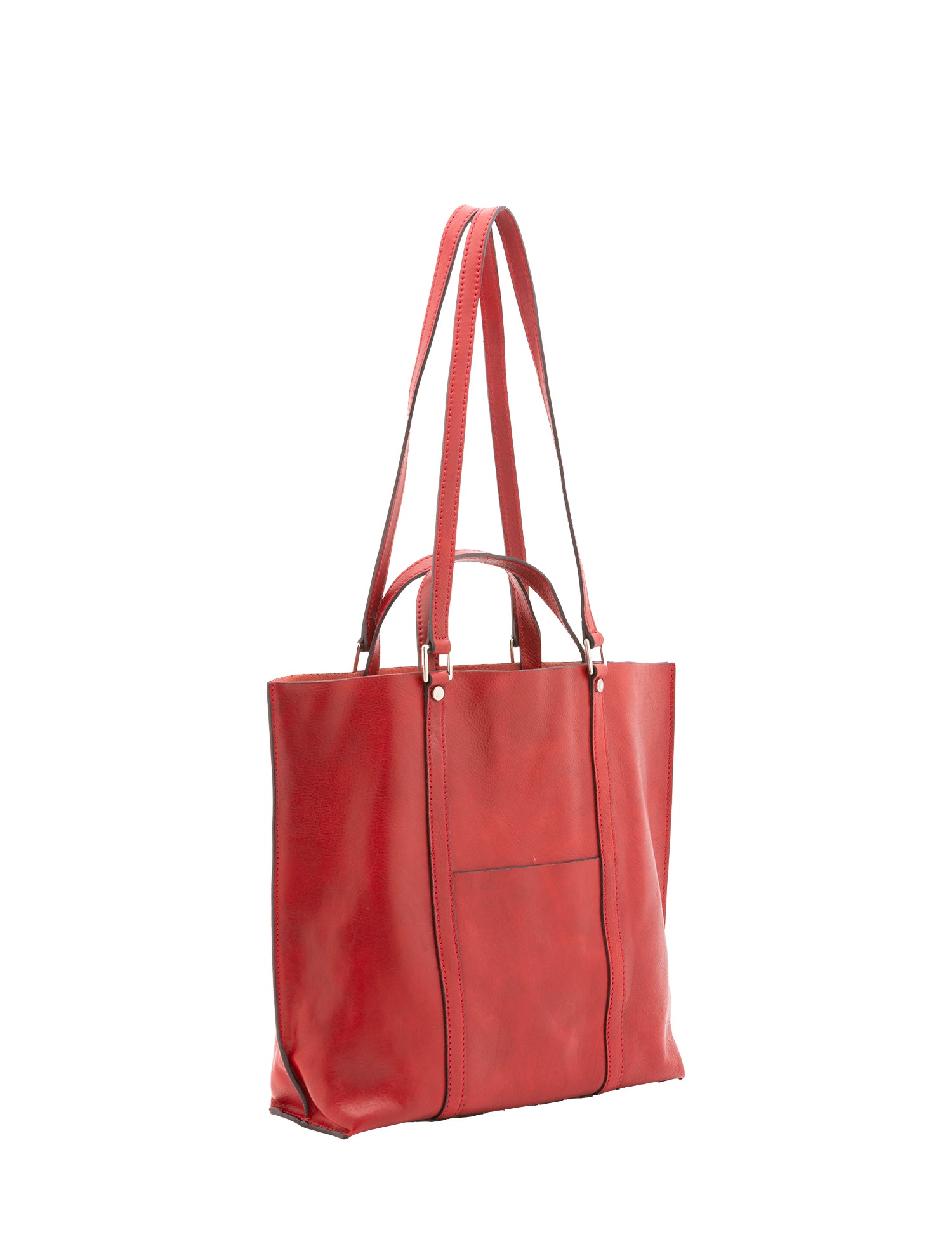 Borsa a spalla unisex in vera pelle Made in Italy 4610-ROSSO Alessia Firenze