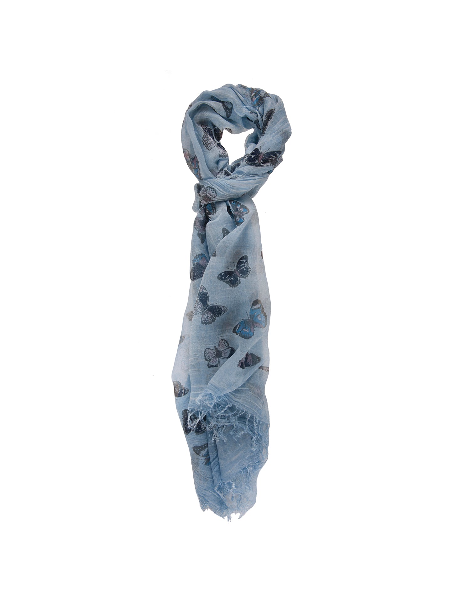 Sharon L1029-BLU Foulard unisex in cotone e seta Gave Lux
