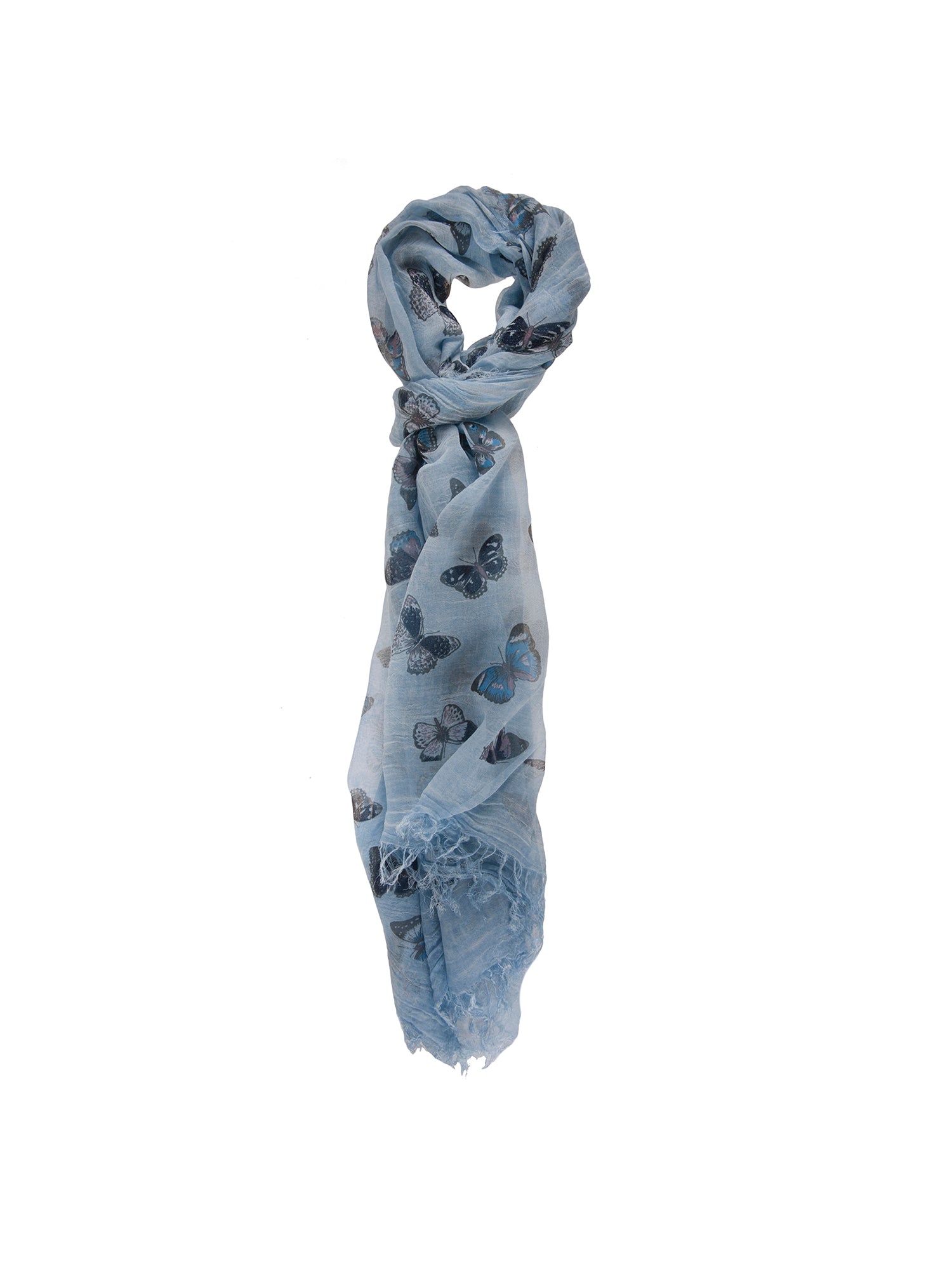 Sharon L1029-BLU Foulard unisex in cotone e seta Gave Lux