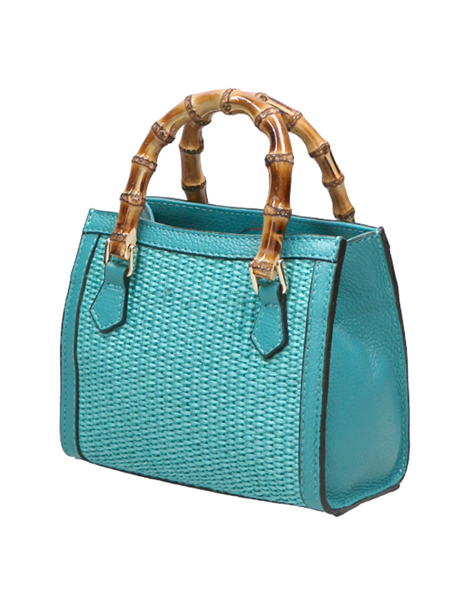 Alissa Borsa a mano da donna Vera pelle 05112-179 D32 TURCHESE Gave Lux