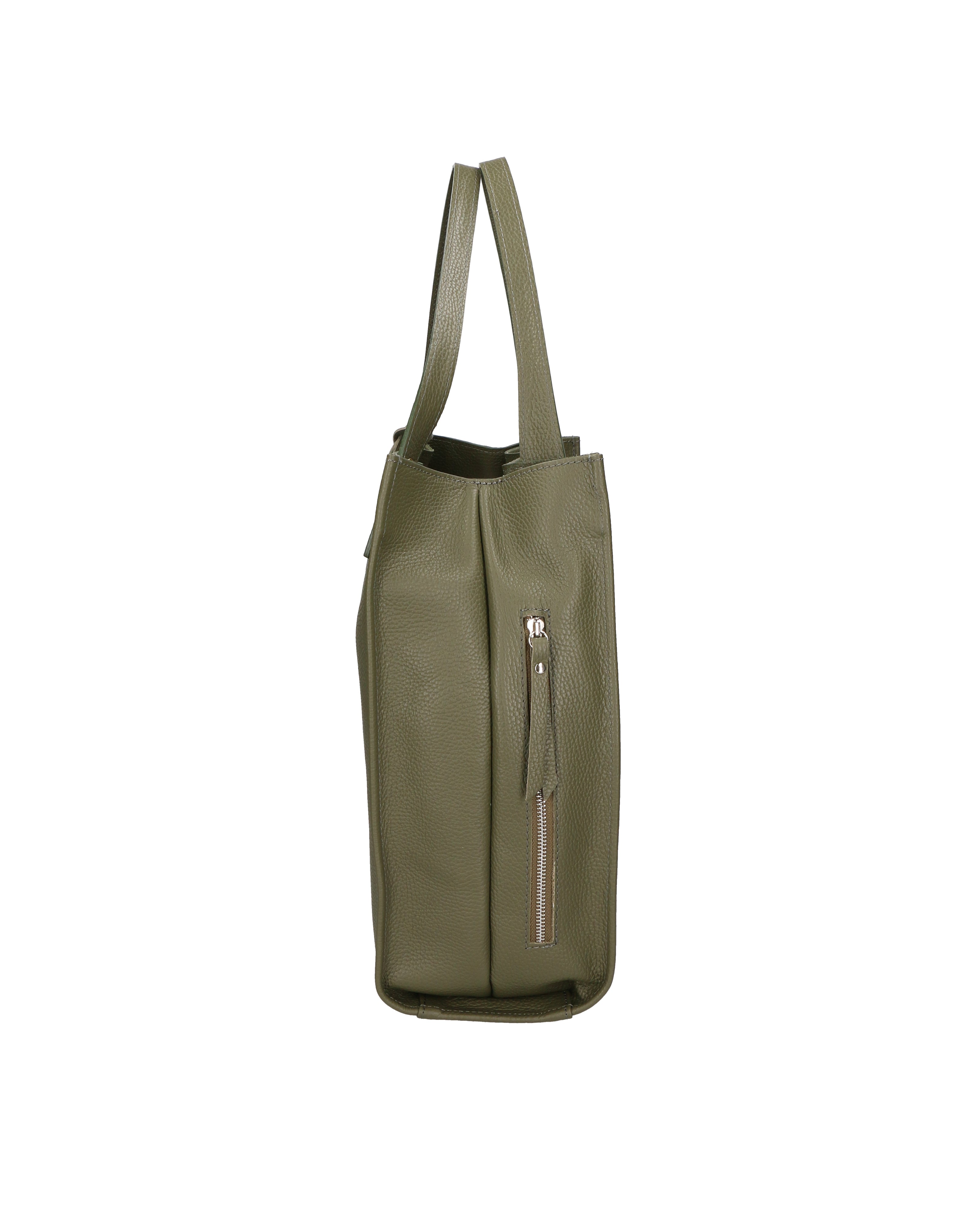 Silvana Pro Borsa a spalla da donna Vera pelle 7001-74 VERDE MILITARE Chiara Ferretti