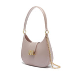 Borsa a spalla da donna 100% Pvc FLAT NEW YORK-NUDE + OFF GOLD Marc Ellis