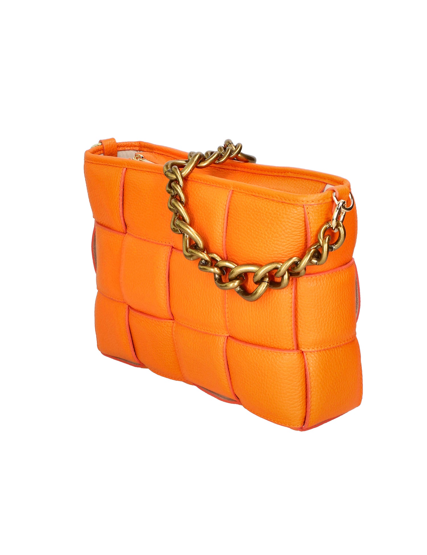 Agostina Borsa a mano da donna Vera pelle 04691-D29 ARANCIONE ORANGE Gave Lux