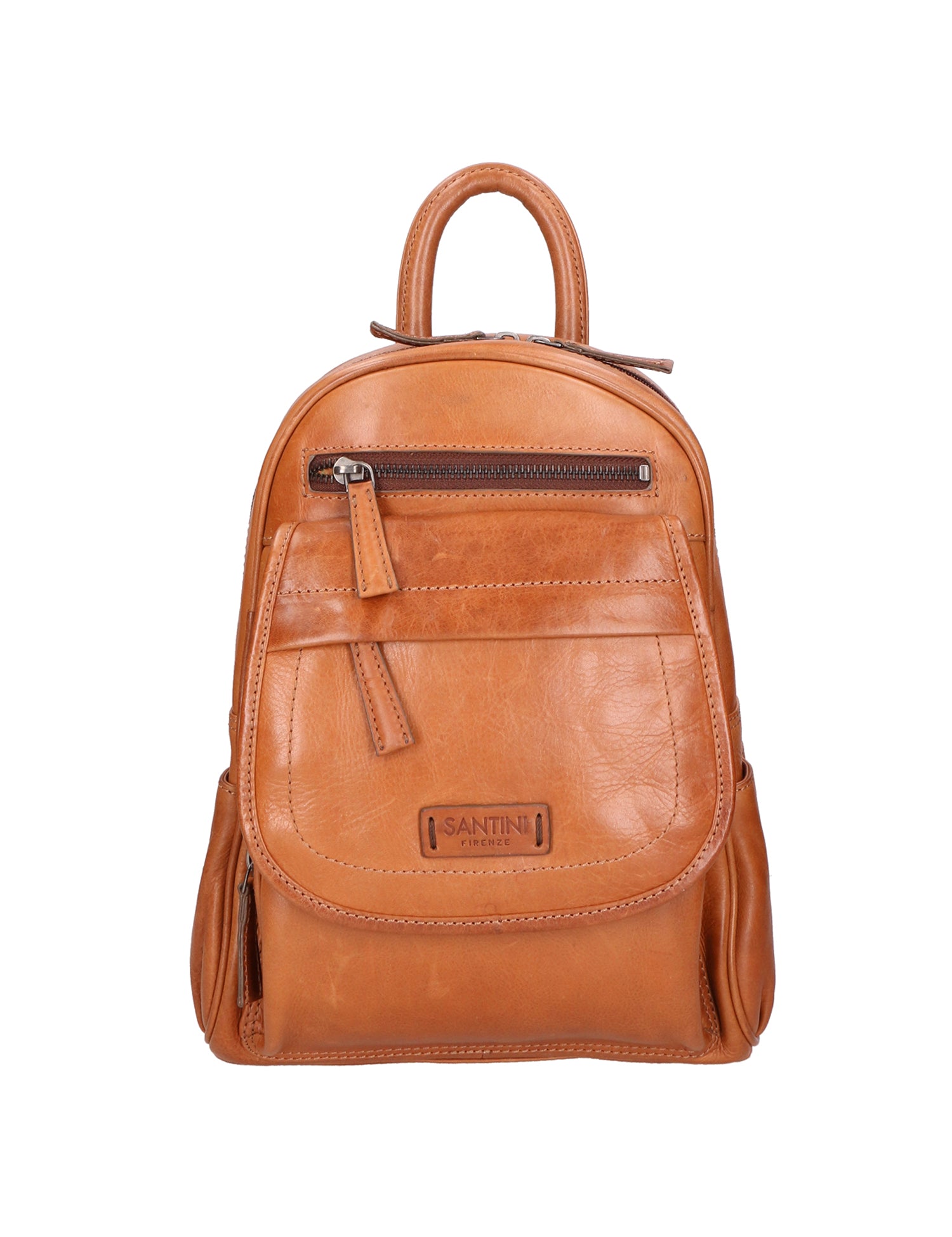 SN5862447-TAN Zaino unisex in vera pelle Made in Italy Santini Firenze