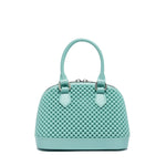 Borsa a mano da donna 100% Pvc FLAT XS BALL-VERDE ACQUA + SILVER Marc Ellis