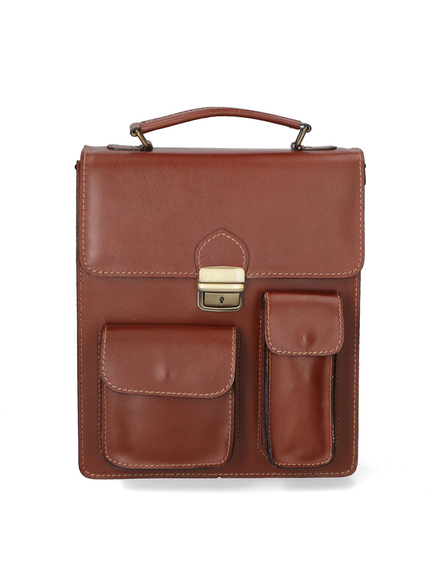 Tancredi Borsa da lavoro unisex in pelle Vera pelle 7013-MARRONE BROWN Gave Lux