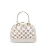 Borsa a mano da donna 100% Pvc FLAT XS BALL-OFF BLANC + OFF GOLD Marc Ellis
