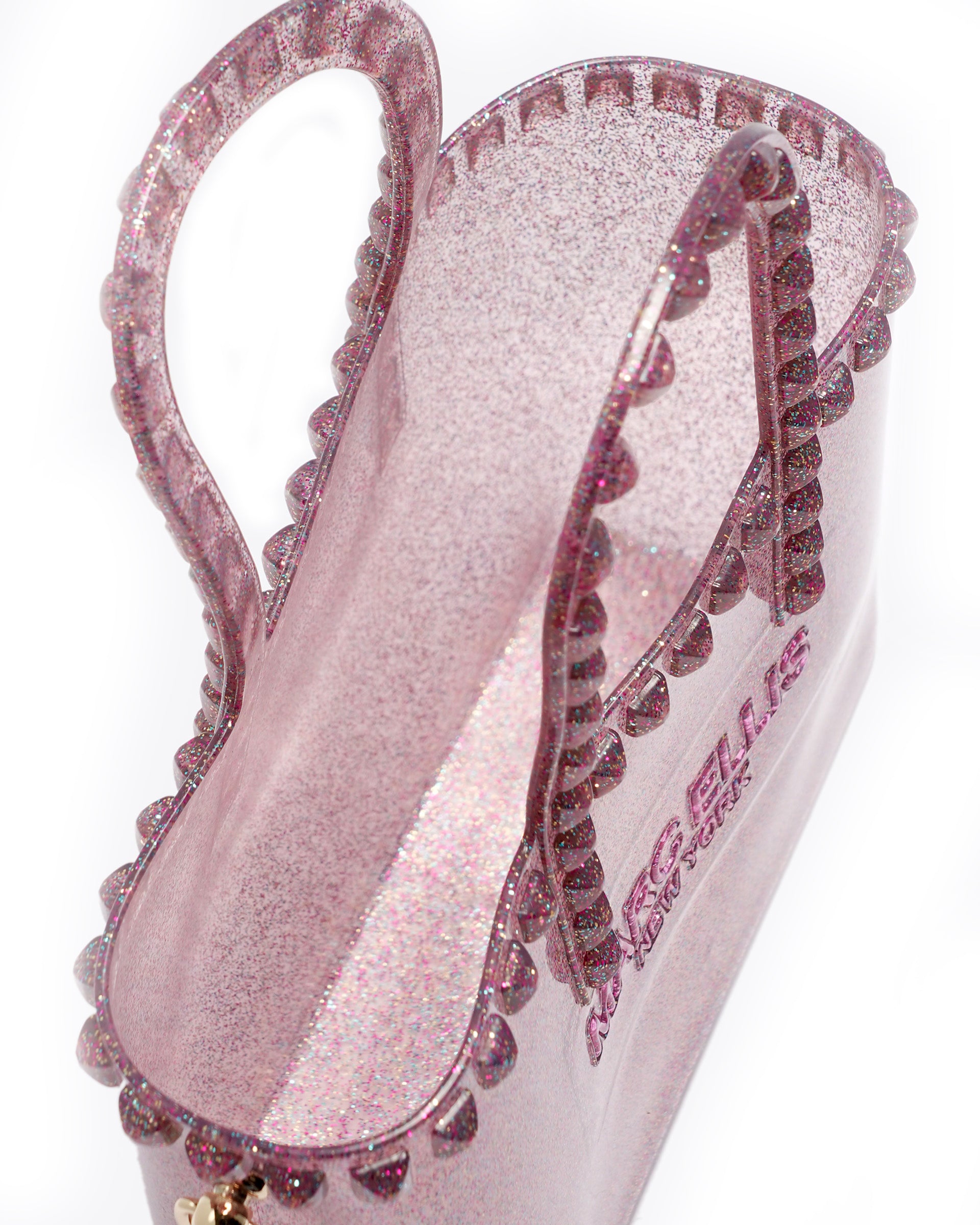 Borsa a mano da donna 100% Pvc FLAT GLAS S-FUXIA STRASS Marc Ellis