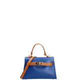 Borsa a mano da donna 100% vera pelle 07221-D22 BLUETTE+D44 CUOIO Roberta Rossi