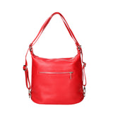 Women's White Convertible Shoulder Bag in Genuine Leather Made in Italy 30x26x9 cm