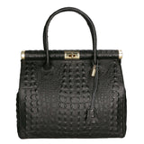 Deborah Borsa a mano da donna Pelle Croco Stampata 7727-C28 NERO Gave Lux