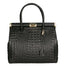 Deborah Borsa a mano da donna Pelle Croco Stampata 7727-C28 NERO Gave Lux