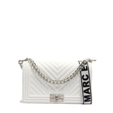 Borsa a mano da donna 100% PVC FLAT M-WHITE + OFF SILVER Marc Ellis