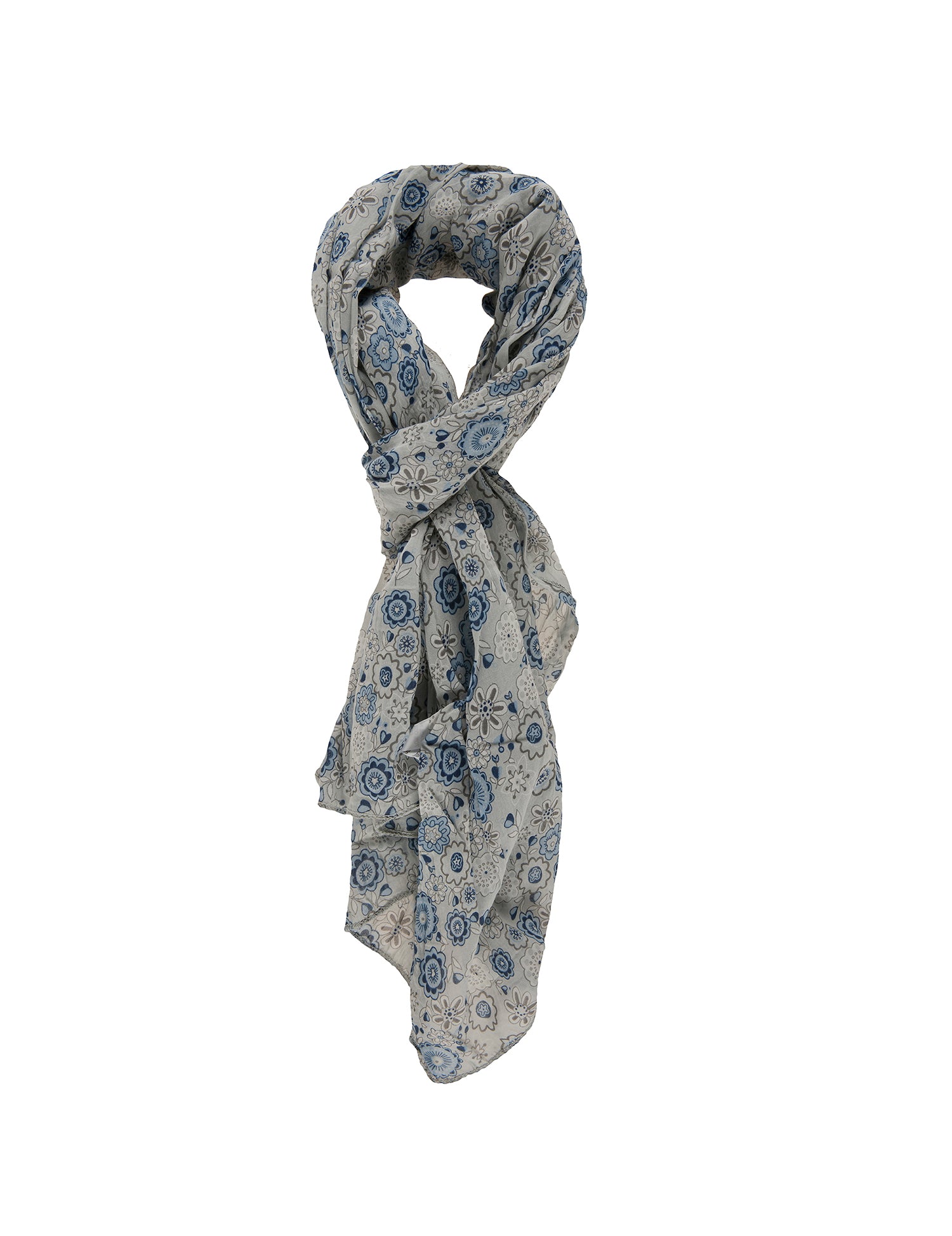 Serafina L1018-GRIGIO Foulard unisex in cotone e seta Gave Lux