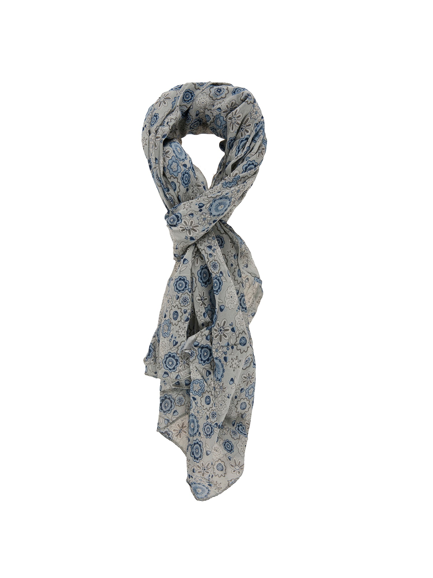 Serafina L1018-GRIGIO Foulard unisex in cotone e seta Gave Lux