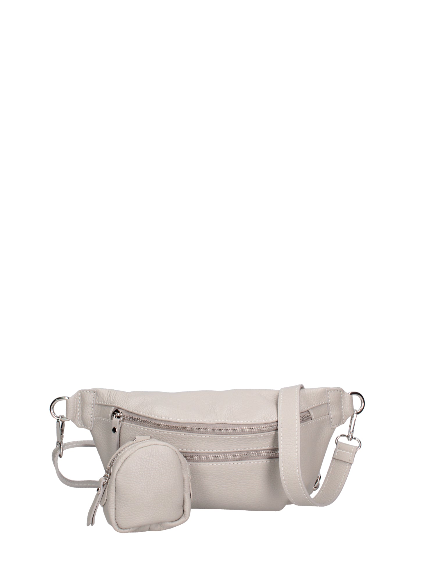 Marsupio da donna in vera pelle 100% pelle 07240-D86 GRIGIO PERLA Roberta Rossi