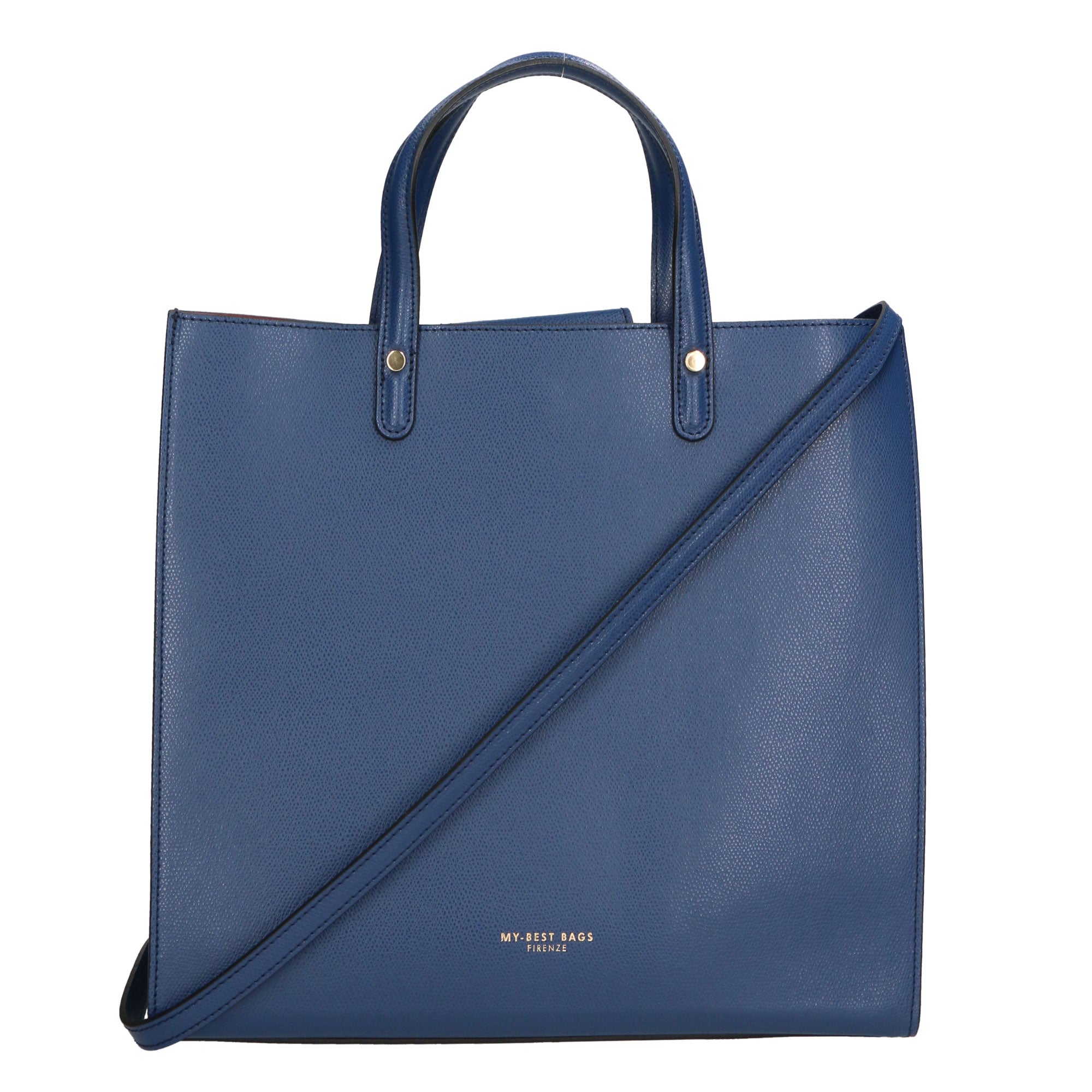 Borsa a mano da donna 100% pelle artigianale MYB-6015-FW-P 634 BLUJEANS My Best Bag
