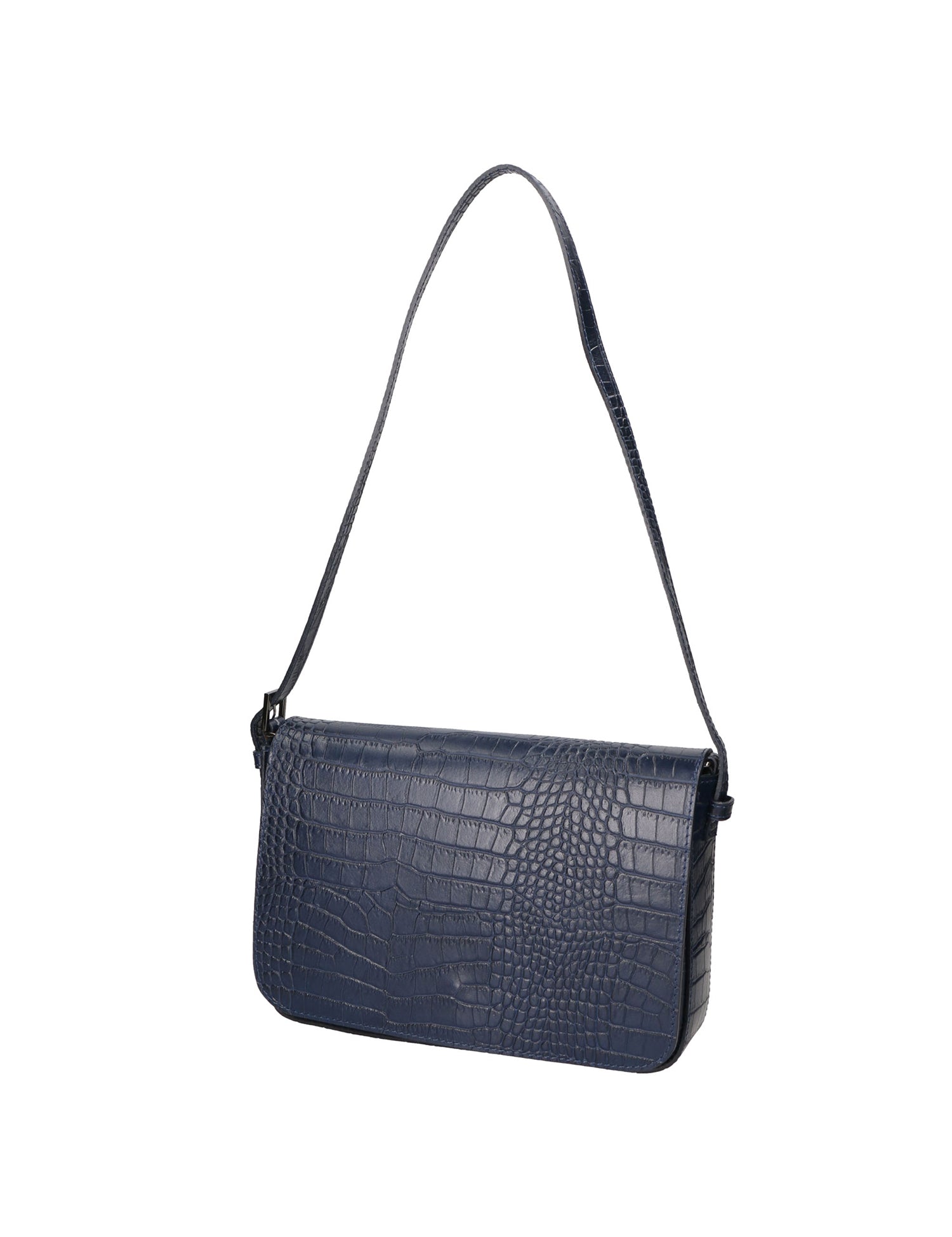 Azzurra Borsa a spalla da donna Vera pelle croco 05699-C26 BLU SCURO Gave Lux
