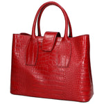 Letizia Borsa a mano da donna Pelle stampata croco 06542-ROSSO SCURO Gave Lux