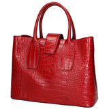 Letizia Borsa a mano da donna Pelle stampata croco 06542-ROSSO SCURO Gave Lux
