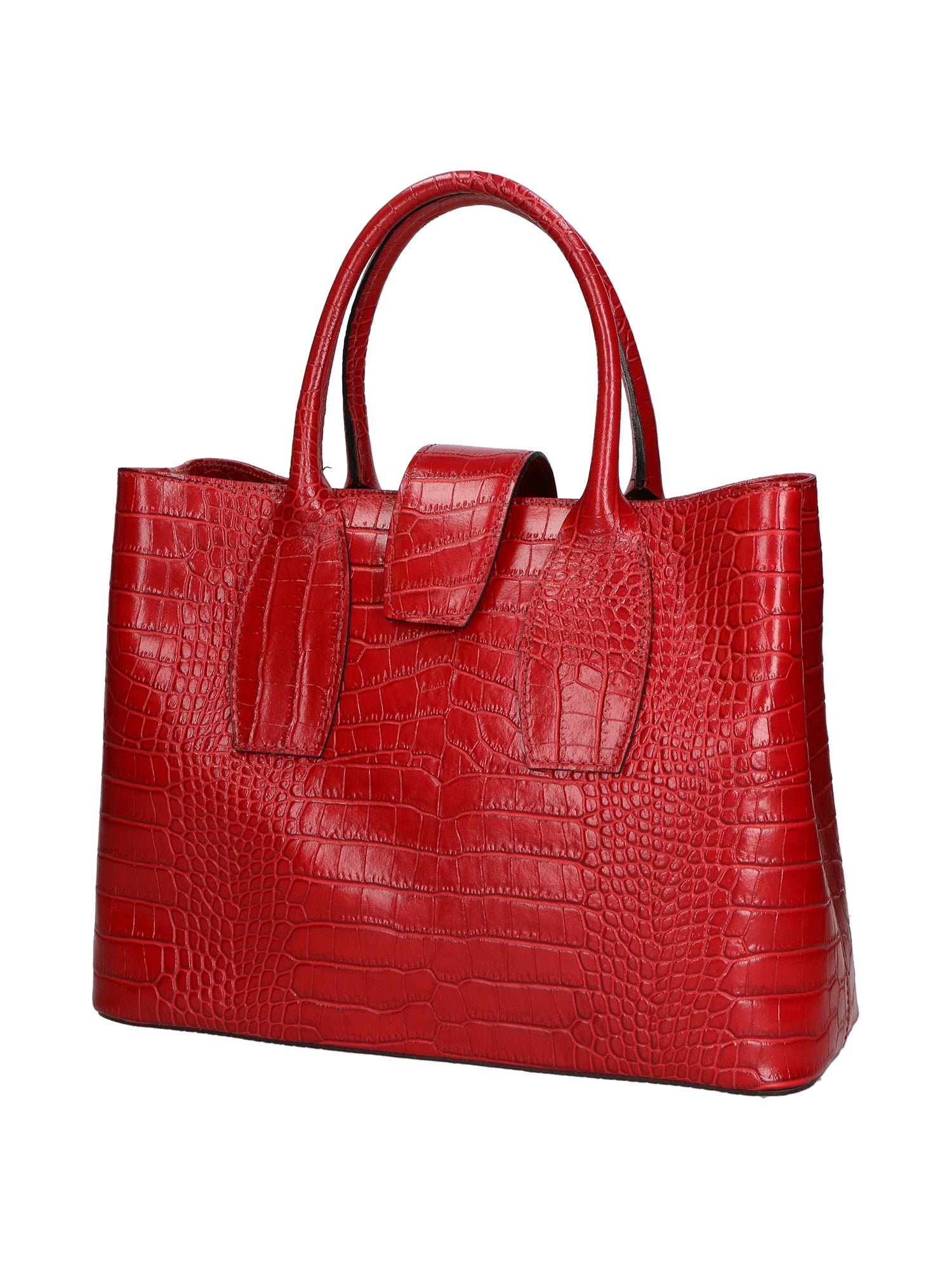 Letizia Borsa a mano da donna Pelle stampata croco 06542-ROSSO SCURO Gave Lux