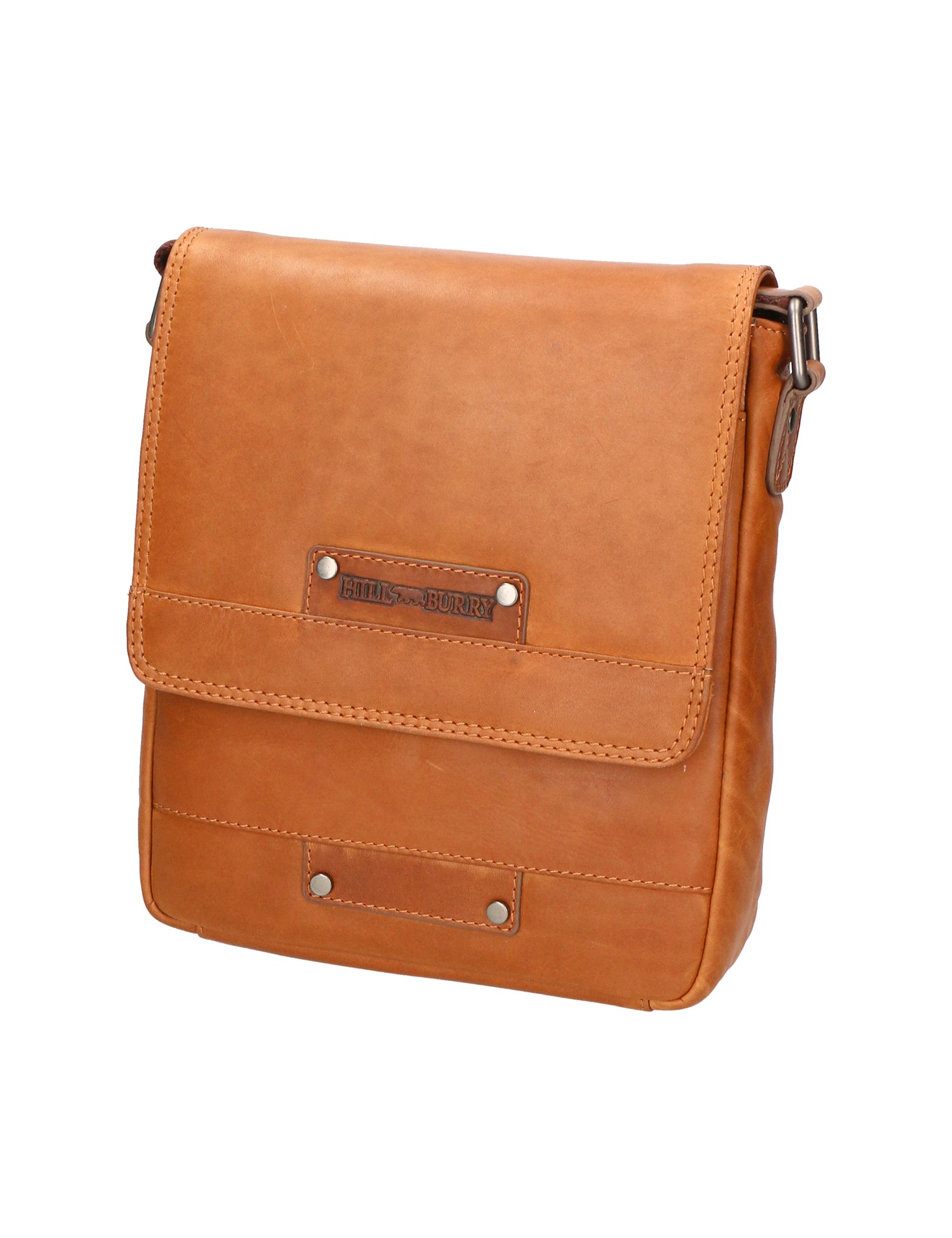 Borsa a tracolla uomo in vera pelle RFID HILB-3102-CUOIO Hill Burry