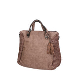 Zaffira Borsa a spalla da donna Misto nylon e pelle LK0264-FANGO Gave Lux