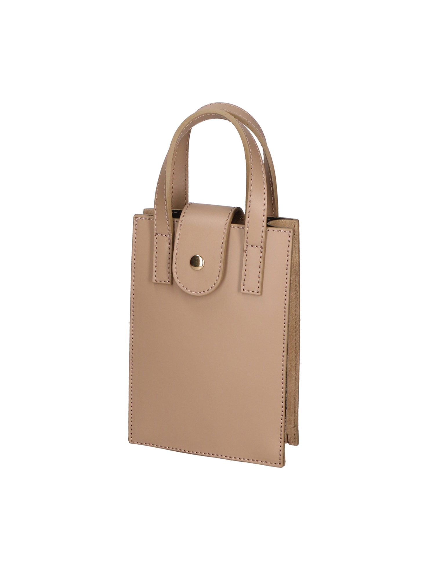 Giusi Borsa a Mano in Vera Pelle Taupe Chiaro Chiara Ferretti