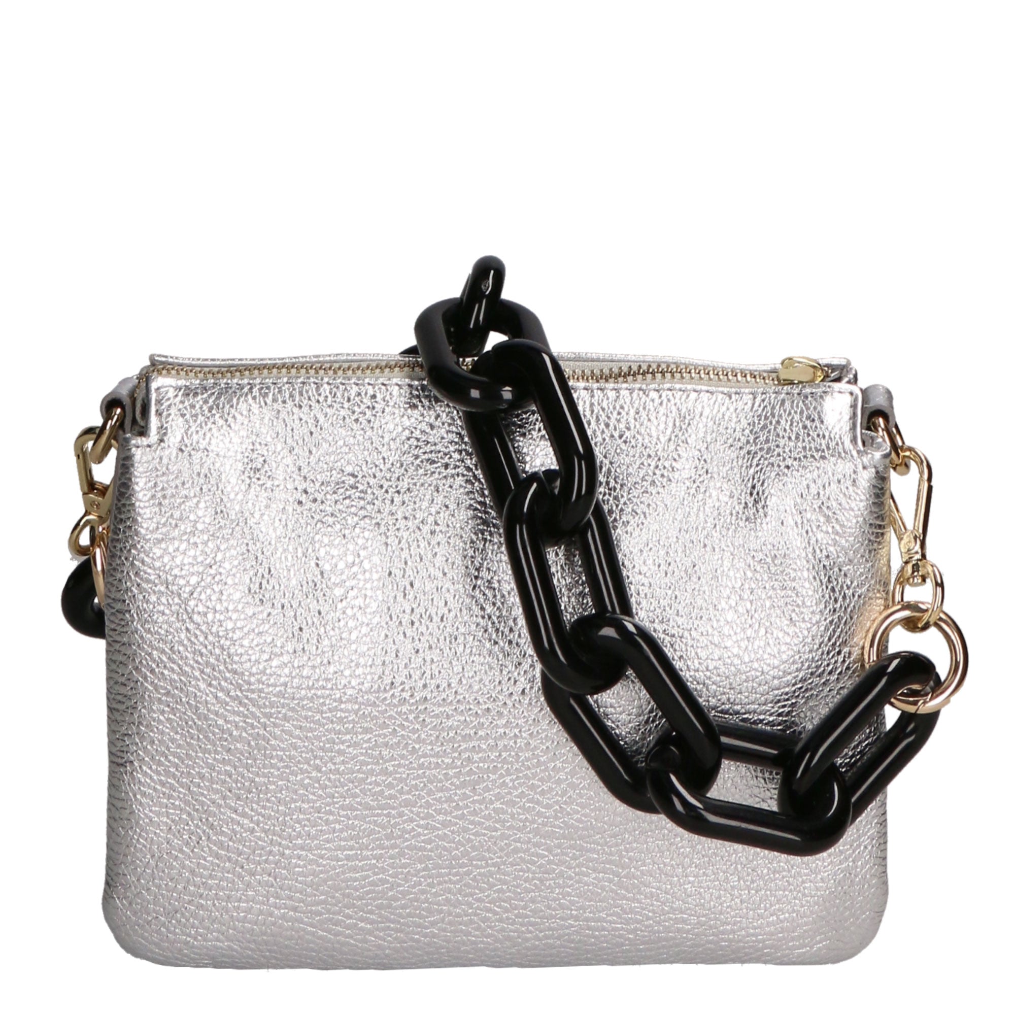 Borsa a tracolla da donna Vera pelle MYB-7024-SS-DL1 SILVER My Best Bag