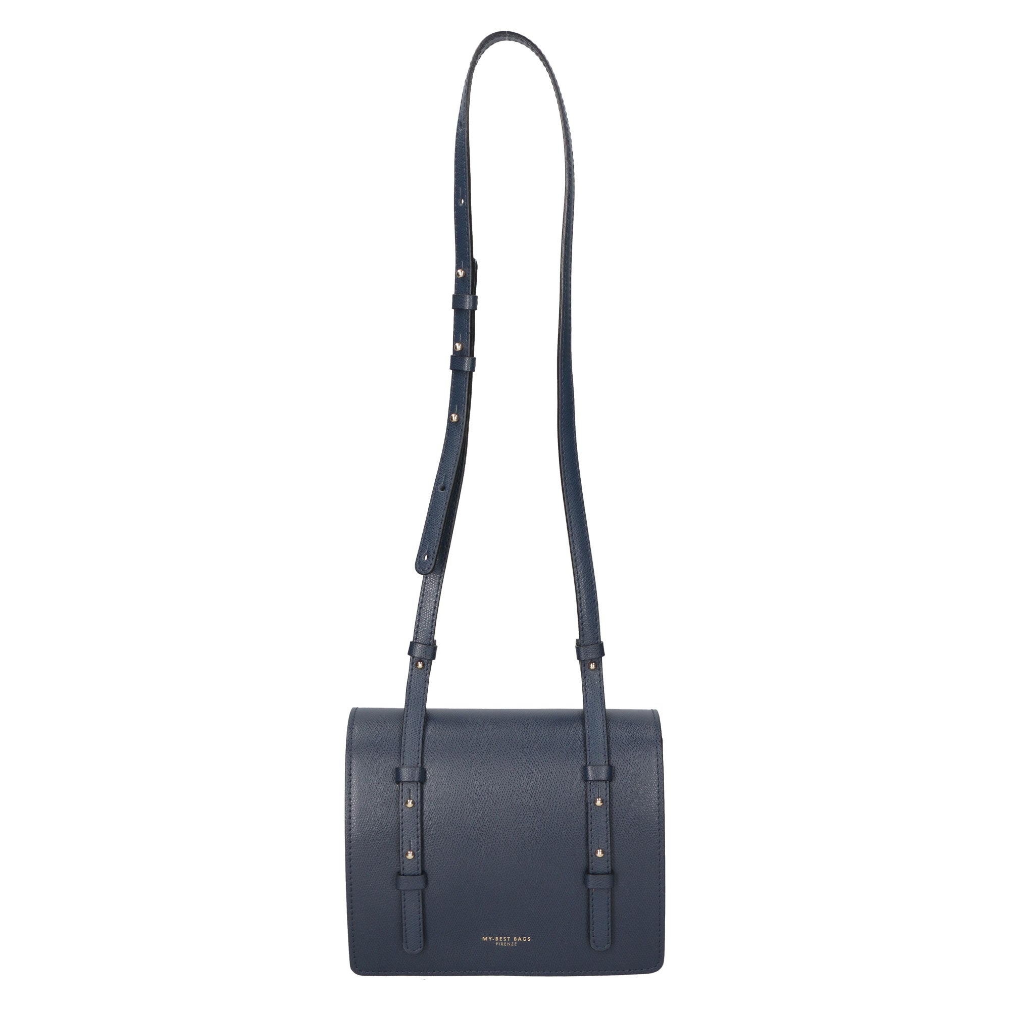 Borsa a tracolla da donna 100% pelle MYB-8003-FW-PL26 BLU NOTTE My Best Bag