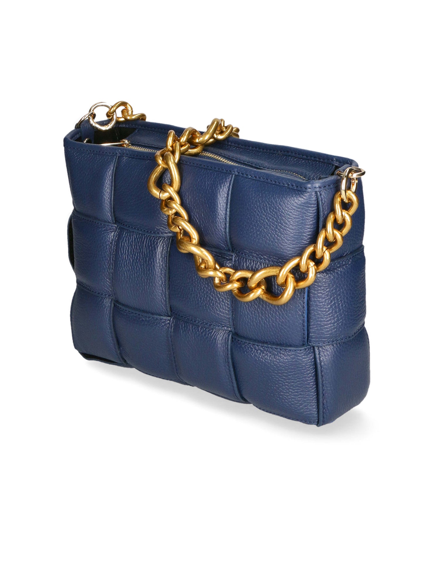 Agostina Borsa a mano da donna Vera pelle 04691-D24 BLU BLUE Gave Lux