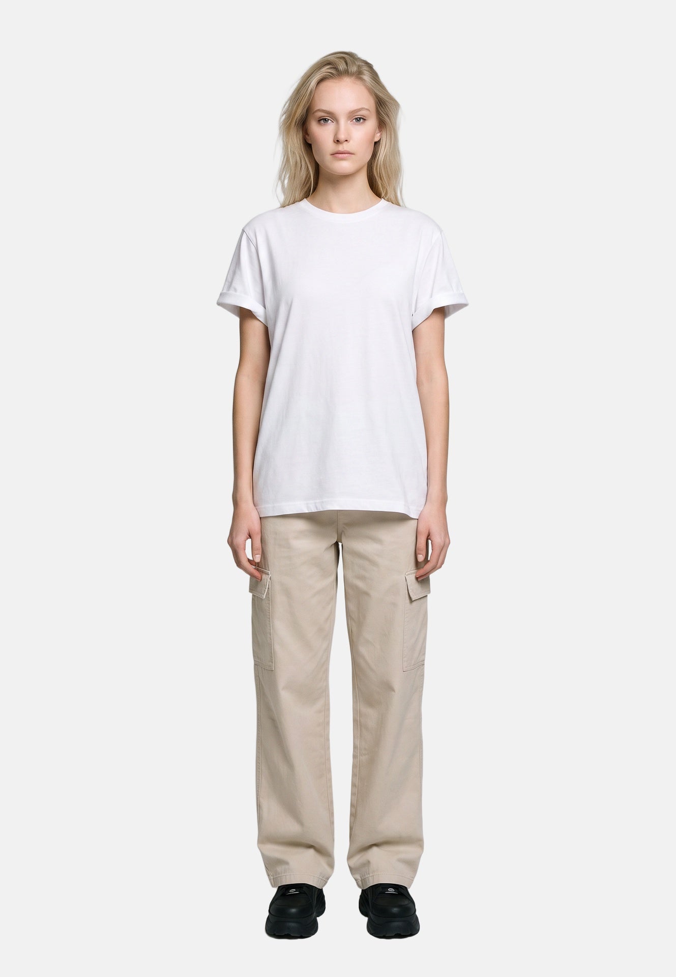 T-shirt in 84% Cotone 16% Elastan Bianco