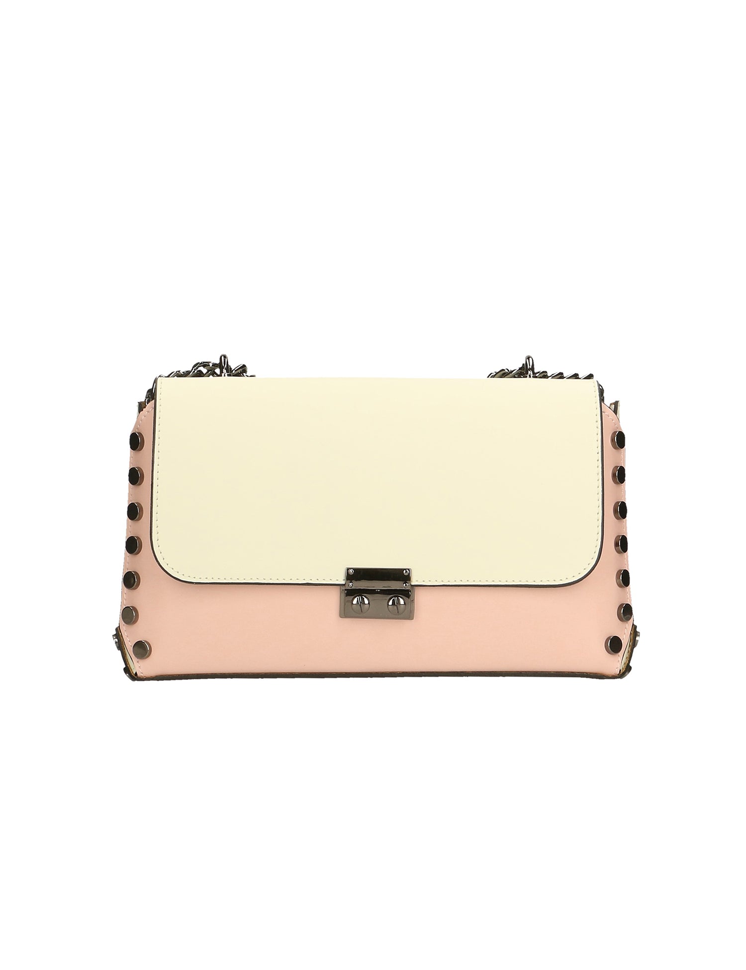 Vera pelle 8641-ROSA+BEIGE Borsa a tracolla da donna Evanthe Pro Gave Lux