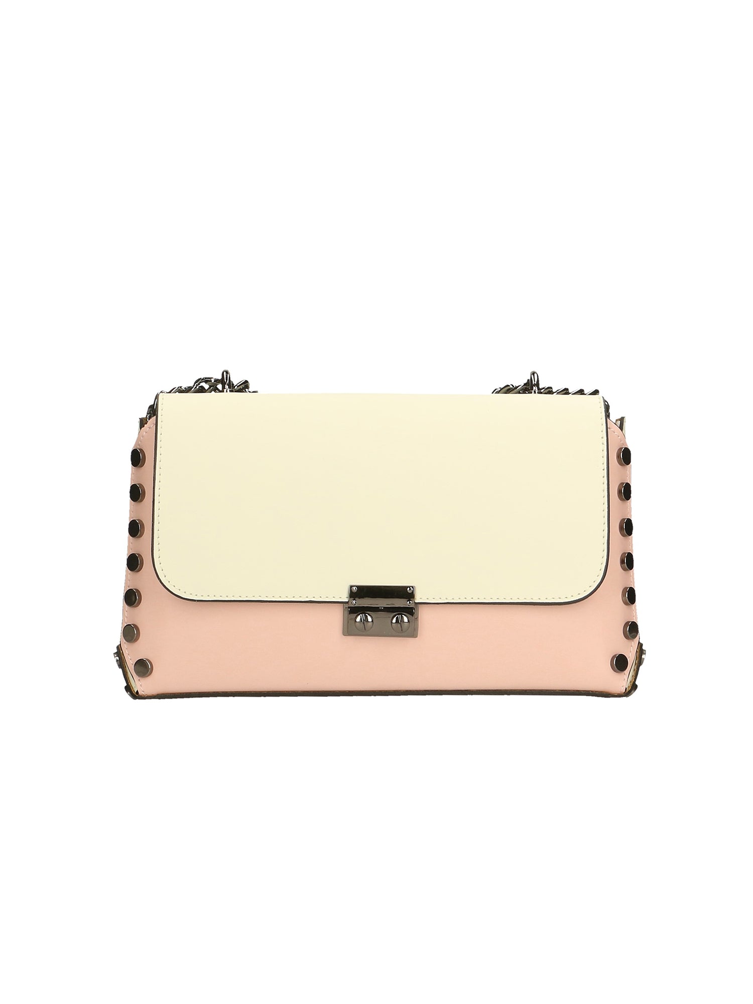 Vera pelle 8641-ROSA+BEIGE Borsa a tracolla da donna Evanthe Pro Gave Lux