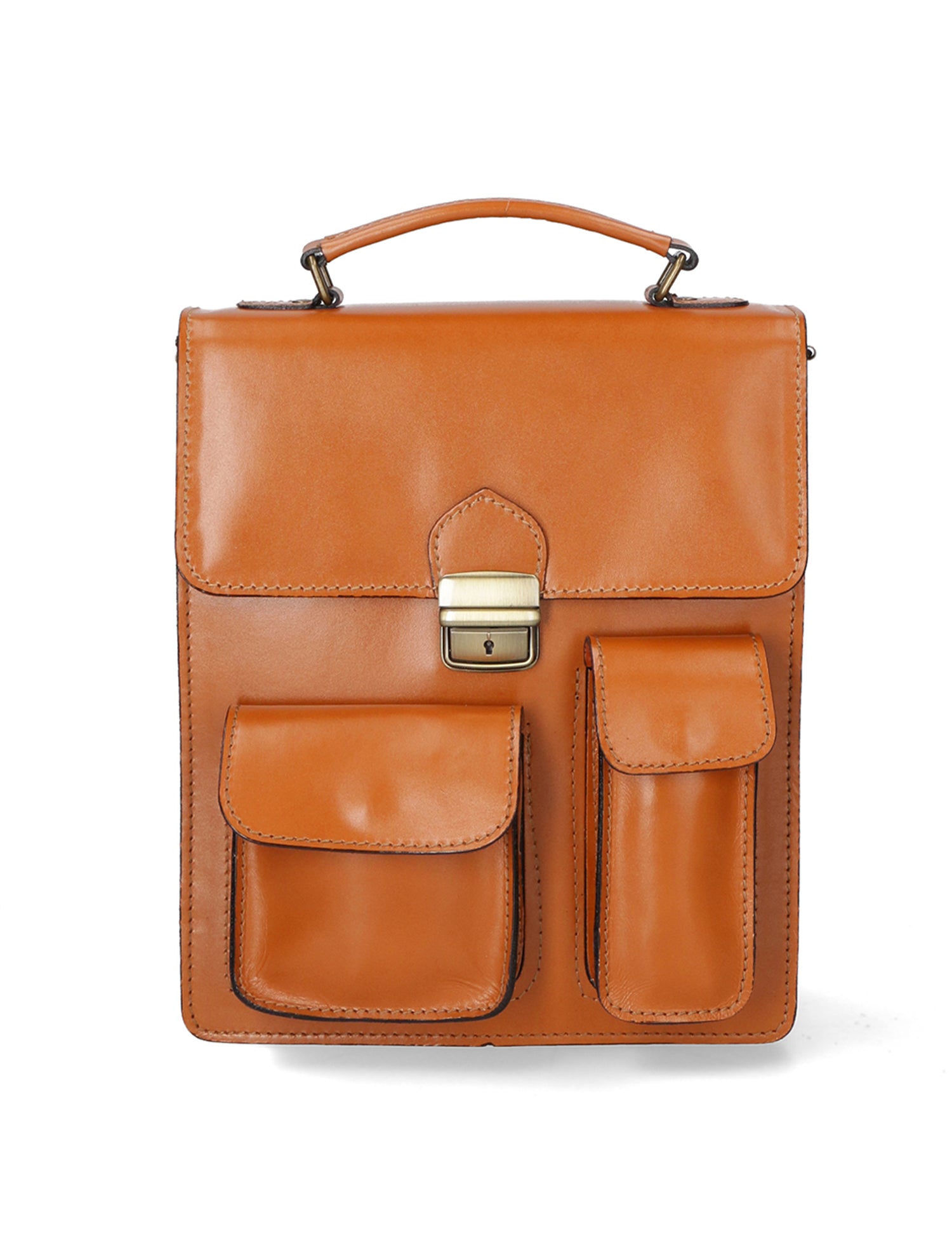 Tancredi Borsa da lavoro unisex in pelle Vera pelle 7013-CUOIO COGNAC Gave Lux