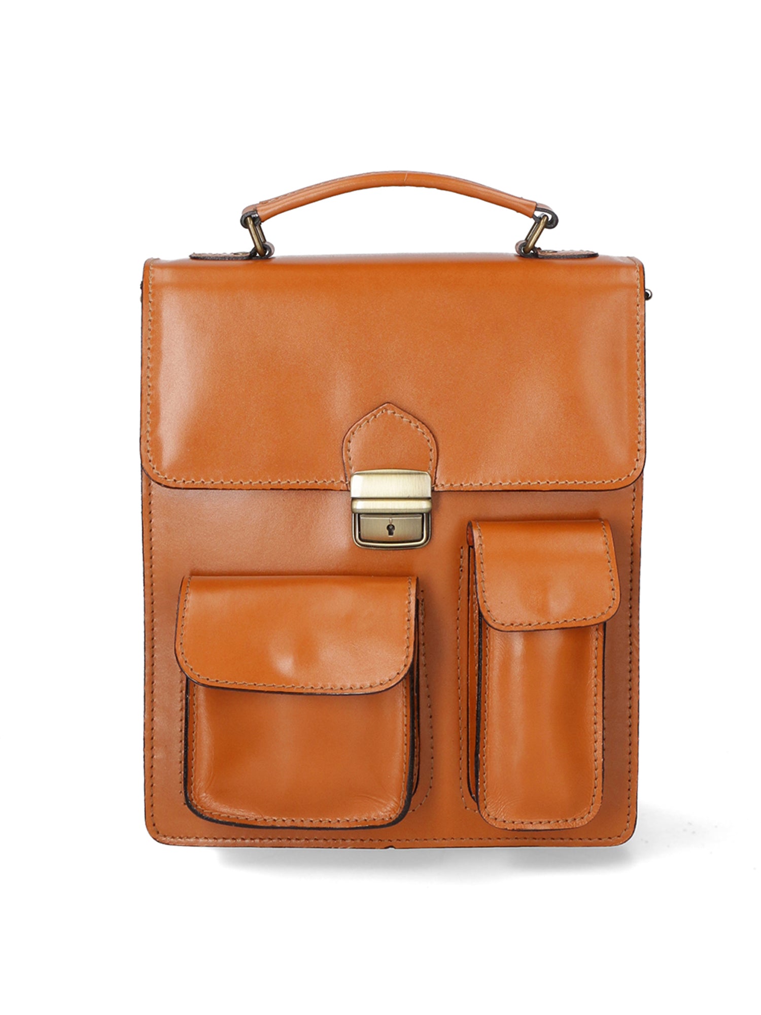 Tancredi Borsa da lavoro unisex in pelle Vera pelle 7013-CUOIO COGNAC Gave Lux