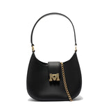 Borsa a spalla da donna 100% Pvc FLAT NEW YORK-BLACK + OFF GOLD Marc Ellis