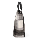 Borsa a mano da donna Lana e Tessuto MARC-BAG-TARTAN-GLACIER GRAY Marc Ellis
