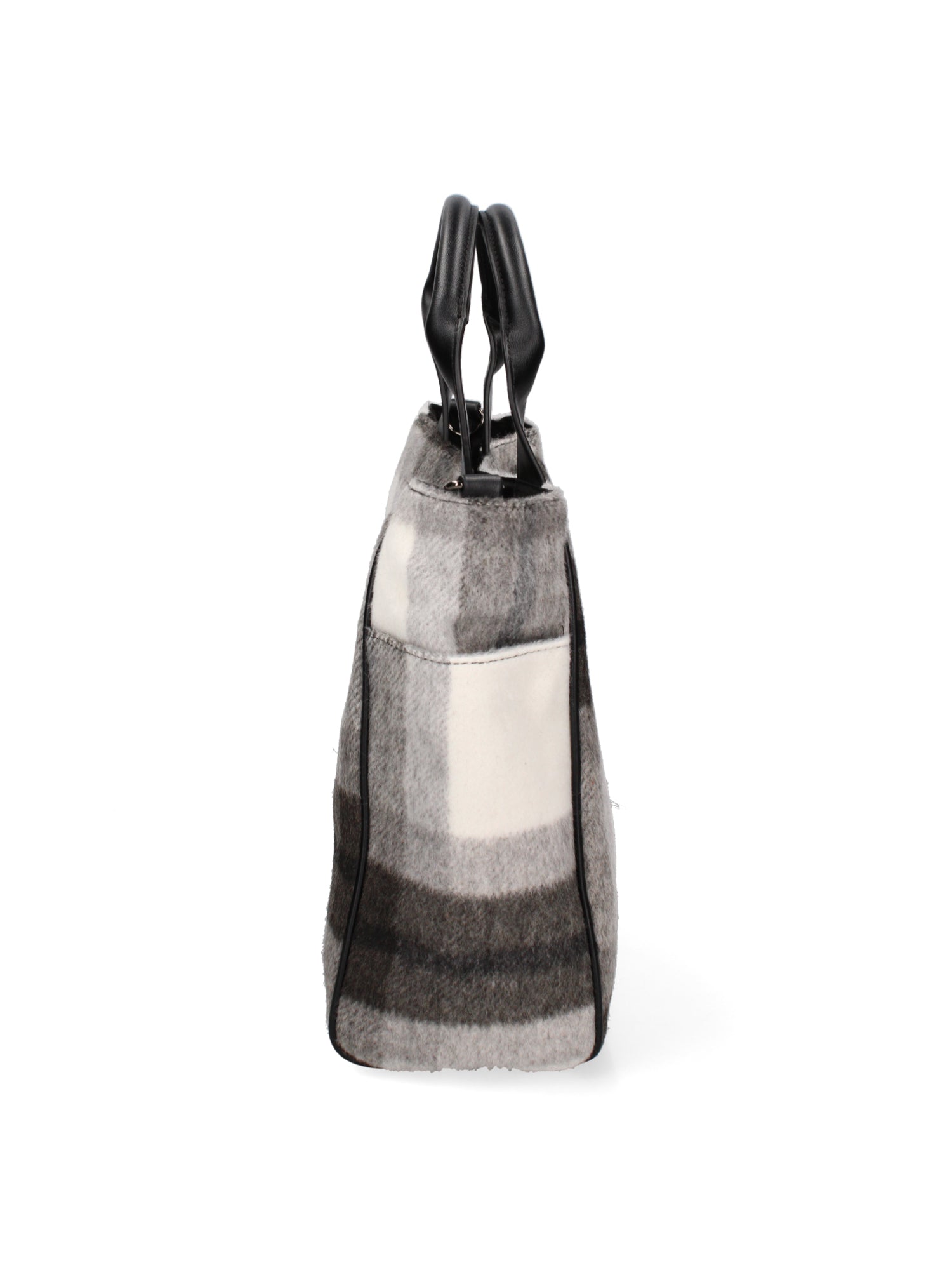Borsa a mano da donna Lana e Tessuto MARC-BAG-TARTAN-GLACIER GRAY Marc Ellis