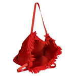 Agnese Borsa Shopper da donna Cotone e pelle 04649-D08 ROSSO RED Gave Lux