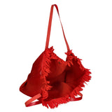 Agnese Borsa Shopper da donna Cotone e pelle 04649-D08 ROSSO RED Gave Lux