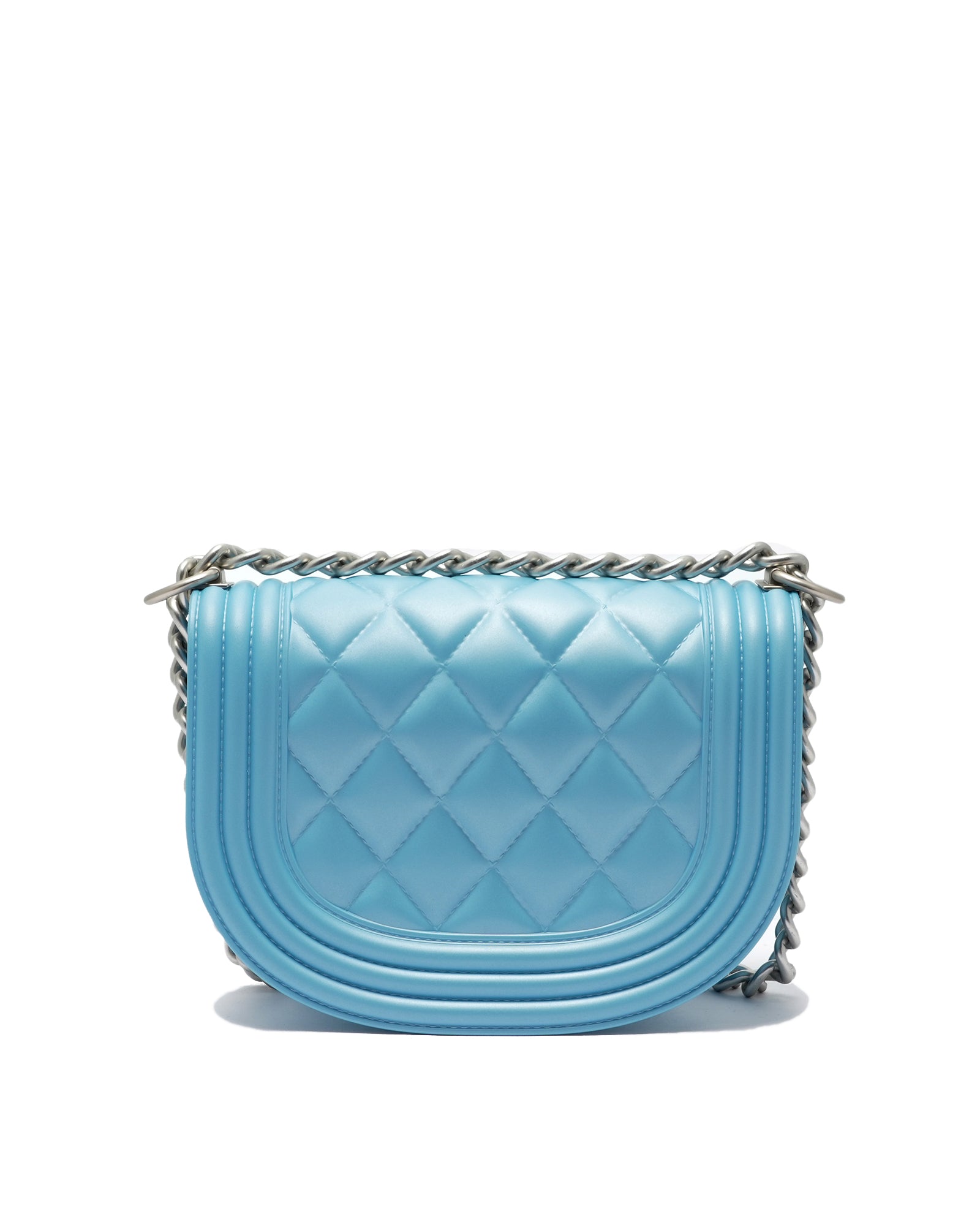 Borsa a mano da donna 100% PVC FLAT ZOE-NORSE BLUE + OFF SILVER Marc Ellis