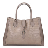 Aurora Borsa a mano da donna Vera pelle croco 05698-C40 TAUPE SCURO DARK TAUPE Gave Lux