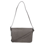 Azzurra Borsa a spalla da donna Vera pelle croco 05699-C27 GRIGIO SCURO Gave Lux