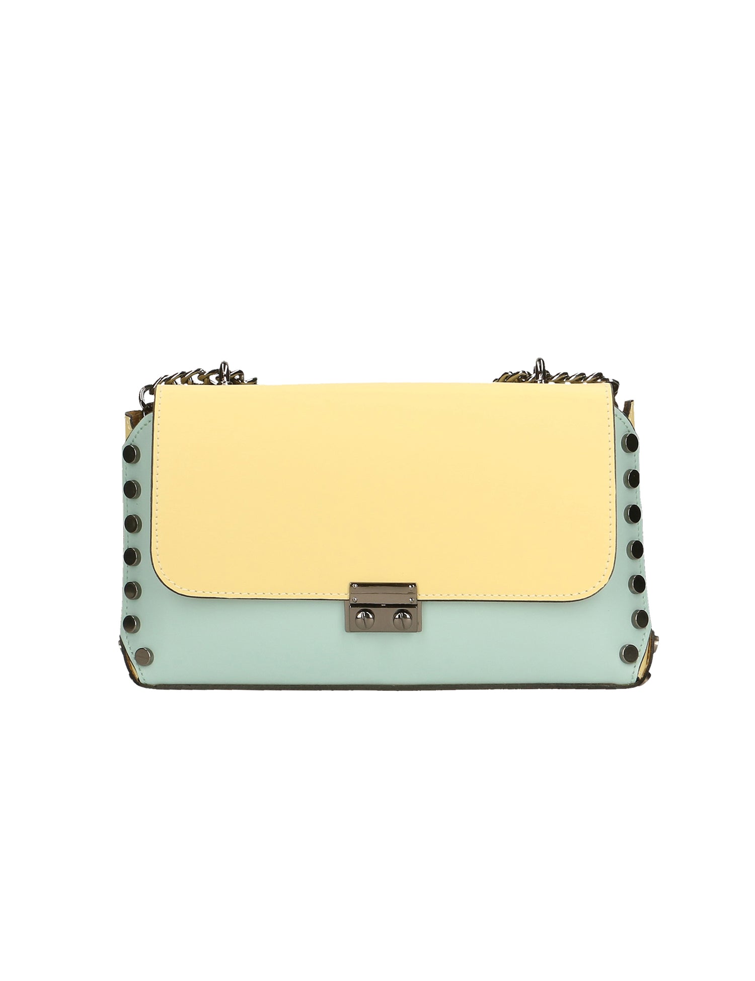 Vera pelle 8641-MARINA+GIALLO Borsa a tracolla da donna Evanthe Pro Gave Lux