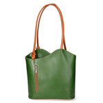 Fabiola Borsa a spalla da donna 100% pelle 9039-VERDE CUOIO Gave Lux